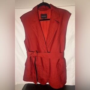Banana Republic M linen vest jacket w/ belt